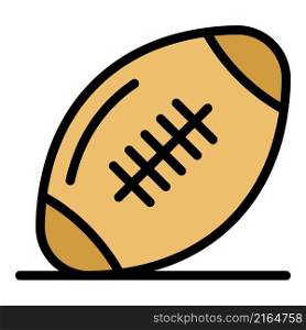 Rugby ball icon. Outline rugby ball vector icon color flat isolated. Rugby ball icon color outline vector