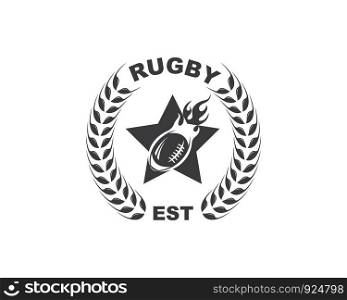 rugby ball icon vector illustration design template