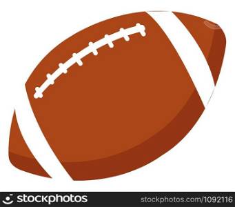 Rugby ball, illustration, vector on white background.