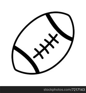 Rugby ball line icon isolated on a white isolated on white vector illustration. Rugby ball line icon isolated on a white isolated on white vector