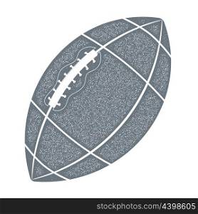 Rugby ball. Monochrome ball picture rugby texture. Vintage style. Stock vector illustration