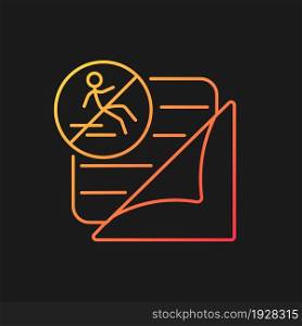 Rugs with non slip pads gradient vector icon for dark theme. Child safety. Childproof carpet. Baby security precaution. Thin line color symbol. Modern style pictogram. Vector isolated outline drawing. Rugs with non slip pads gradient vector icon for dark theme