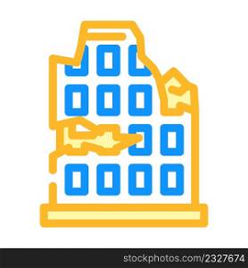 ruined house color icon vector. ruined house sign. isolated symbol illustration. ruined house color icon vector illustration