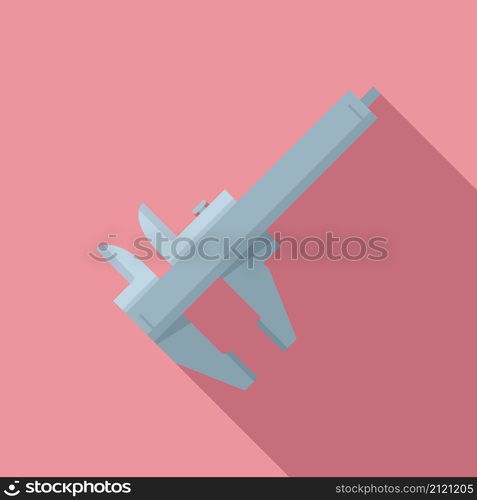 Rule caliper icon flat vector. Calliper vernier. Micrometer tool. Rule caliper icon flat vector. Calliper vernier