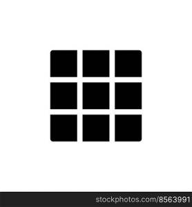 Rule of thirds grid black glyph ui icon. Composition. Simple filled line element. User interface design. Silhouette symbol on white space. Solid pictogram for web, mobile. Isolated vector illustration. Rule of thirds grid black glyph ui icon