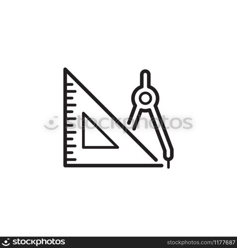 Ruler and compass icon design