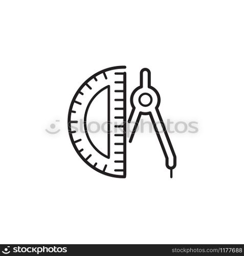 Ruler and compass icon design