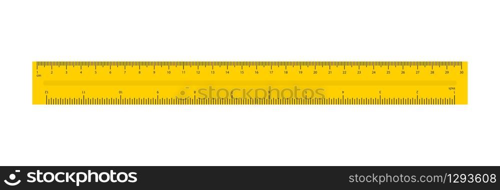 Ruler in flat style. Simple isolated flat vector illustration. Ruler in flat style. Simple isolated flat vector