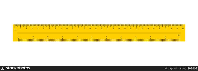 Ruler in flat style. Simple isolated flat vector illustration. Ruler in flat style. Simple isolated flat vector