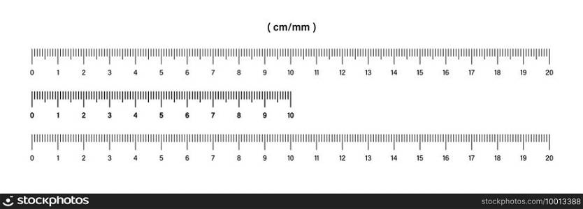 Ruler metric. Ruler scale. Vector isolated elements. Measuring tool. Size indicator units. Stock vector. EPS 10