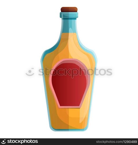 Rum bottle icon. Cartoon of rum bottle vector icon for web design isolated on white background. Rum bottle icon, cartoon style