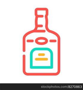 rum drink bottle color icon vector. rum drink bottle sign. isolated symbol illustration. rum drink bottle color icon vector illustration