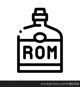 Rum Drink Bottle Icon Vector. Outline Rum Drink Bottle Sign. Isolated Contour Symbol Illustration. Rum Drink Bottle Icon Vector Outline Illustration