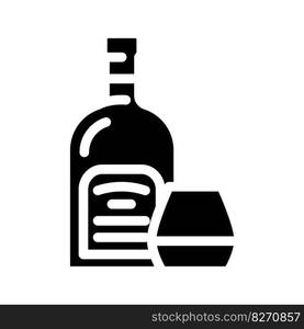 rum glass bottle glyph icon vector. rum glass bottle sign. isolated symbol illustration. rum glass bottle glyph icon vector illustration