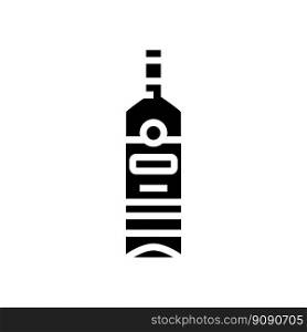rum glass bottle glyph icon vector. rum glass bottle sign. isolated symbol illustration. rum glass bottle glyph icon vector illustration