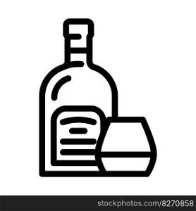 rum glass bottle line icon vector. rum glass bottle sign. isolated contour symbol black illustration. rum glass bottle line icon vector illustration