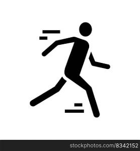 run man silhouette glyph icon vector. run man silhouette sign. isolated symbol illustration. run man silhouette glyph icon vector illustration