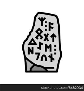 rune stone viking color icon vector. rune stone viking sign. isolated symbol illustration. rune stone viking color icon vector illustration