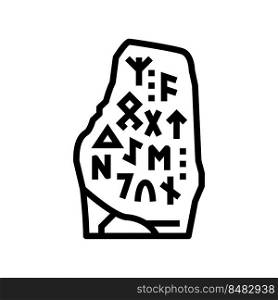 rune stone viking line icon vector. rune stone viking sign. isolated contour symbol black illustration. rune stone viking line icon vector illustration