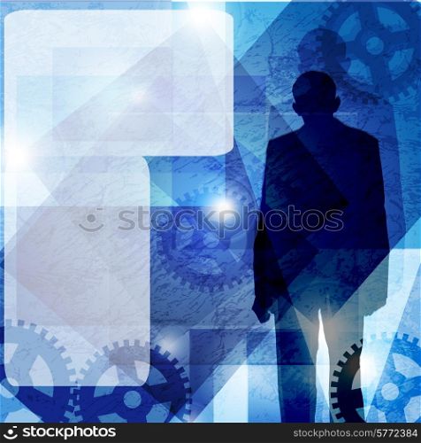runge, business man. vector background. space for text