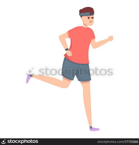 Runner tracker icon. Cartoon of Runner tracker vector icon for web design isolated on white background. Runner tracker icon, cartoon style