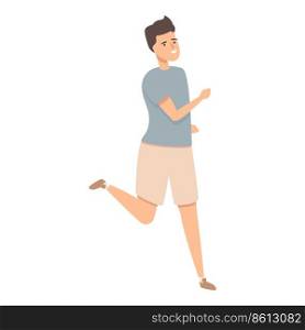 Running boy icon cartoon vector. Kid health. Active workout. Running boy icon cartoon vector. Kid health