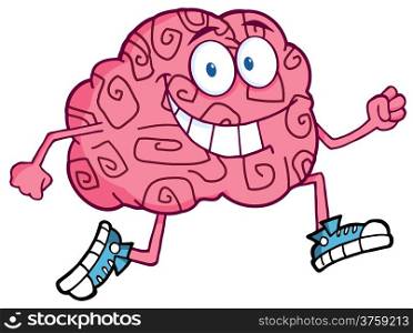 Running Brain Cartoon Character