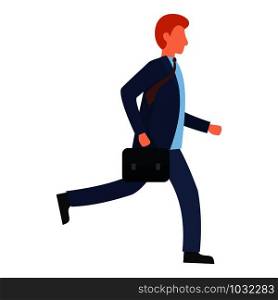 Running businessman icon. Flat illustration of running businessman vector icon for web design. Running businessman icon, flat style