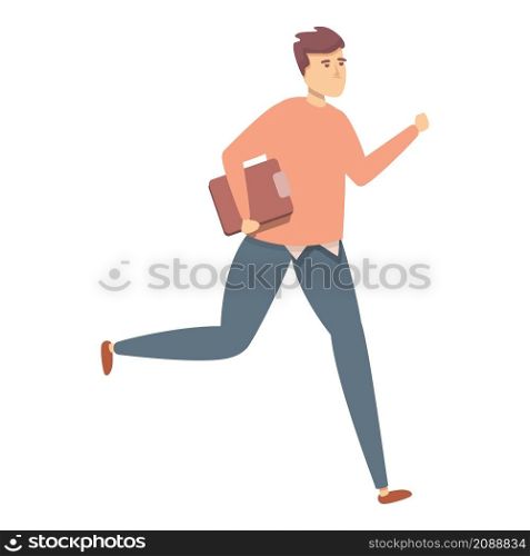 Running clerk icon cartoon vector. Late man. Hurry person. Running clerk icon cartoon vector. Late man