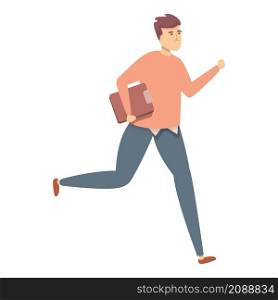Running clerk icon cartoon vector. Late man. Hurry person. Running clerk icon cartoon vector. Late man