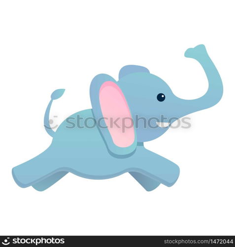 Running elephant icon. Cartoon of running elephant vector icon for web design isolated on white background. Running elephant icon, cartoon style