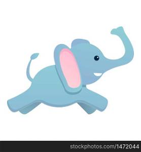 Running elephant icon. Cartoon of running elephant vector icon for web design isolated on white background. Running elephant icon, cartoon style