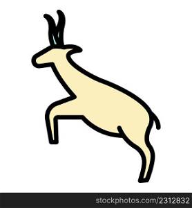 Running gazelle icon. Outline running gazelle vector icon color flat isolated. Running gazelle icon color outline vector