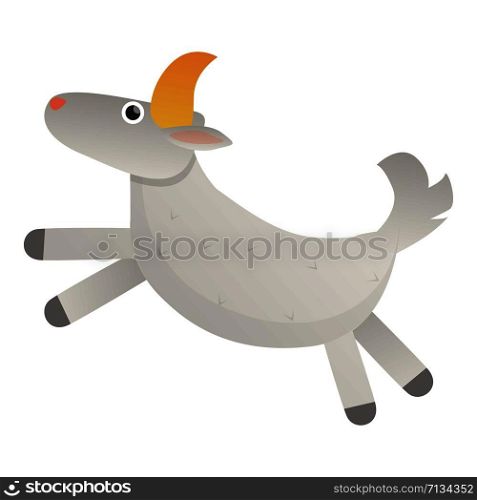 Running goat icon. Cartoon of running goat vector icon for web design isolated on white background. Running goat icon, cartoon style