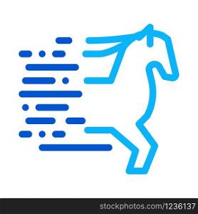 Running Horse Icon Vector. Outline Running Horse Sign. Isolated Contour Symbol Illustration. Running Horse Icon Vector Outline Illustration