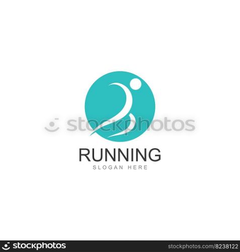 running human logo design  marathon logo template  running club or sports club