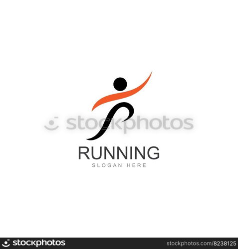 running human logo design  marathon logo template  running club or sports club