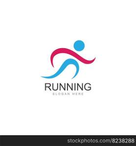 running human logo design  marathon logo template  running club or sports club