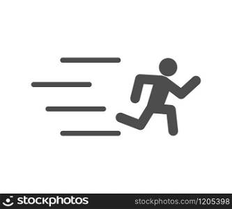 running man icon on white background, vector illustration. running man icon on white background, vector