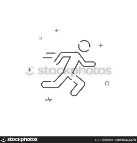 Running man simple vector line icon. Symbol, pictogram, sign isolated on white background. Editable stroke. Adjust line weight.. Running man simple vector line icon. Symbol, pictogram, sign isolated on white background. Editable stroke