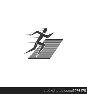 Running man vector icon. Simple flat symbol on white background