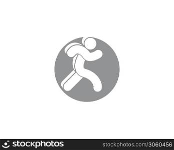 Running people logo vector template