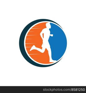 Running person logo, vector illustration template design