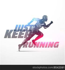running person mde with made with grunge with light effect