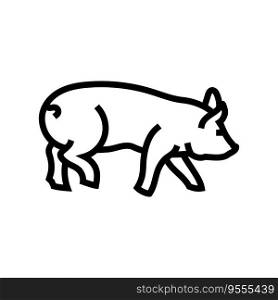 running pig farm line icon vector. running pig farm sign. isolated contour symbol black illustration. running pig farm line icon vector illustration