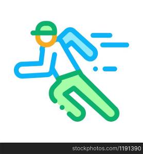 Running Player Icon Vector. Outline Running Player Sign. Isolated Contour Symbol Illustration. Running Player Icon Vector Outline Illustration