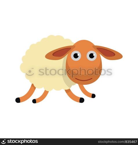Running sheep icon. Flat illustration of running sheep vector icon for web isolated on white. Running sheep icon, flat style