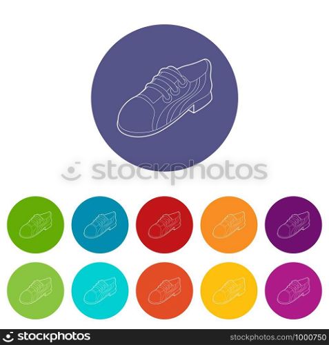 Running shoe icon in outline style isolated on white background. Running shoe icon, outline style