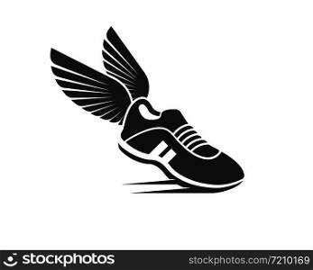 running shoes icon logo vector illustration design template