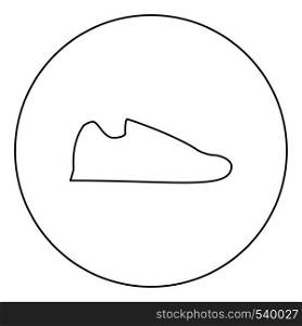 Running shoes Sneakers Sport shoes Run shoe icon in circle round outline black color vector illustration flat style simple image